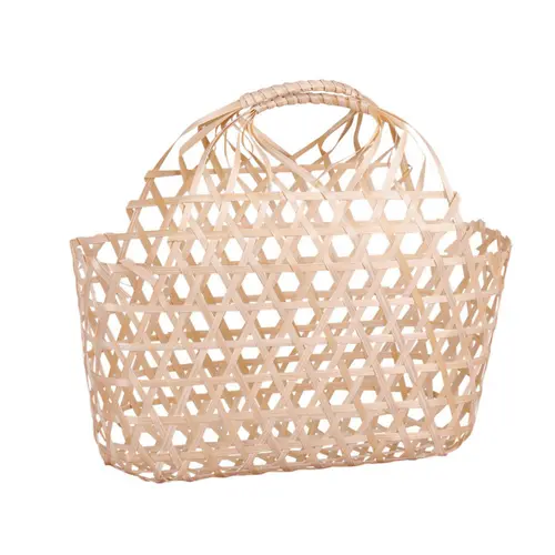 À adopter au jardin：Panier ajouré en bambou naturel Cav Service Lio - 20 x 12 x 10/22 cm