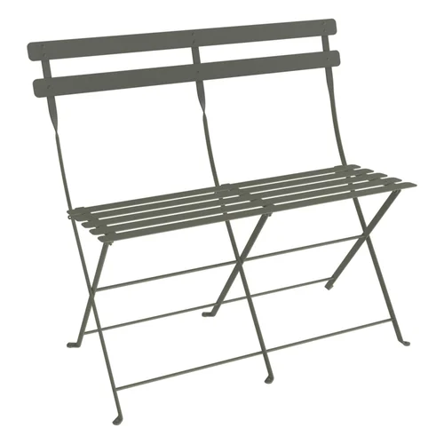 Confort extérieur：Banquette bistro 2 places coloris vert en acier Fermob - 88 x 29 cm