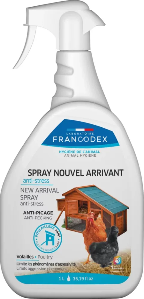 Malin jardin:Spray nouvel arrivant anti-stress dans la basse cour Francodex - 1 L