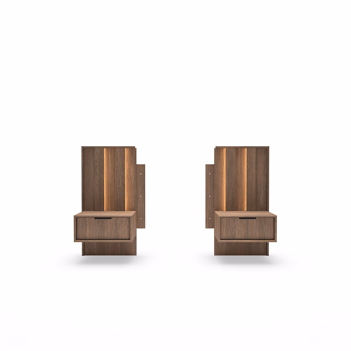 2 x Table de chevet – chêne Dunin, 50,4 + 50,4 × 102 × 39,6 cm