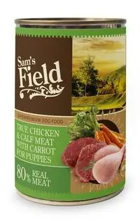 Jardin et solutions:Boîte de pâtée pour chiot au poulet, veau et carottes Sam's Field - 400 g
