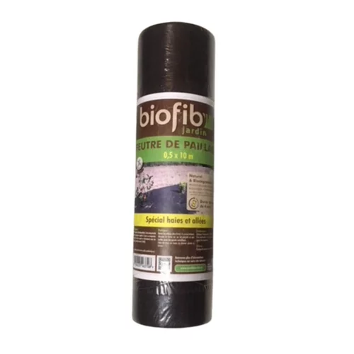 Espace vert utile:Paillage Biofib'jardin noir 0,5 x 10 m