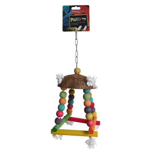 Extérieur adapté:Jouet pour oiseaux en bois Tyrol Coco Boule Pako Sport – 35 cm