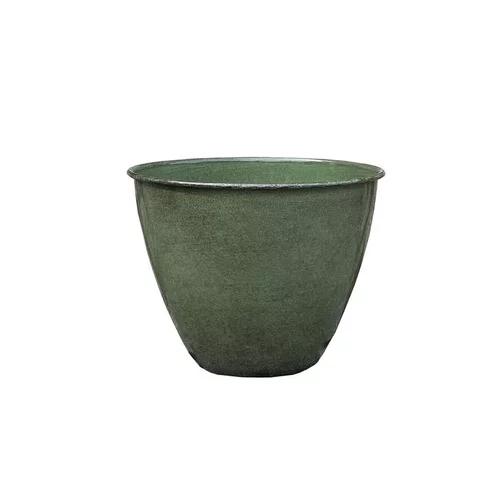 Pour vos projets extérieurs:Pot coloris vert en métal recyclé Carama - 16 x 16 x 1 cm