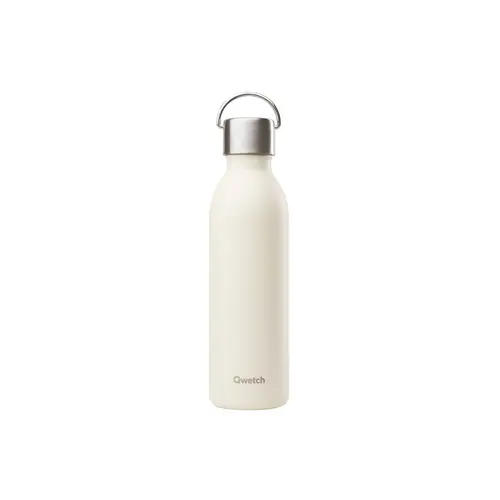 Pour votre espace vert:Bouteille isotherme en inox recyclé Qwetch Active Matt sable - 600 ml