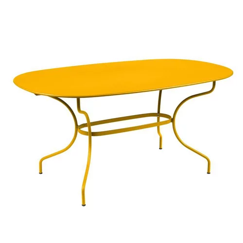Jardin à embellir:Table coloris jaune en acier Opéra Fermob - 90 cm