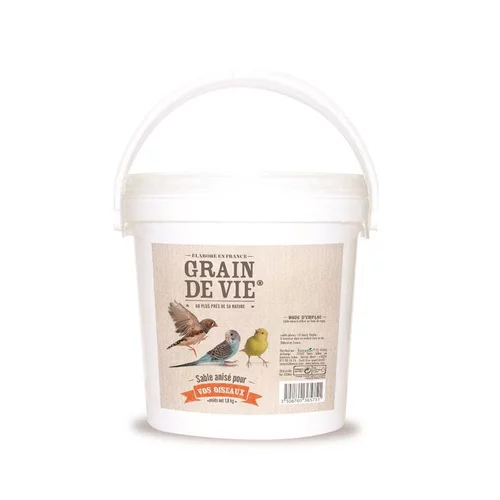 Fonctionnel au jardin：Sable anisé blanc antibactérien pour oiseaux Grain de Vie - 1,8 kg