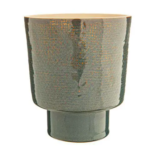 Pour un jardin agréable：Cache-pot Alto coloris bleu en céramique - Ø 17 cm x 19,5 cm
