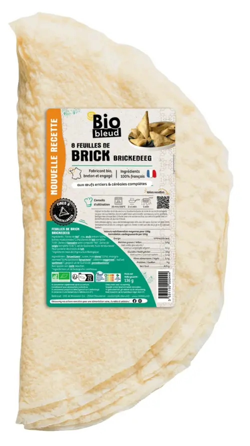Idée extérieure:Feuilles de brick bio x 8 Biobleud - 136 g