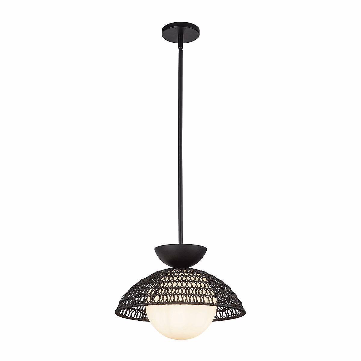 Luminaire et éclairage intérieur – Elstead Alora Mood Perth Plafonnier suspendu dôme contemporain noir mat 1x E27