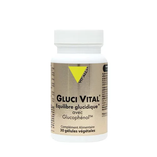 Une touche extérieure:Complément alimentaire pour l’équilibre de la glycémie Vit’all+ Gluci Vital - 30 gélules
