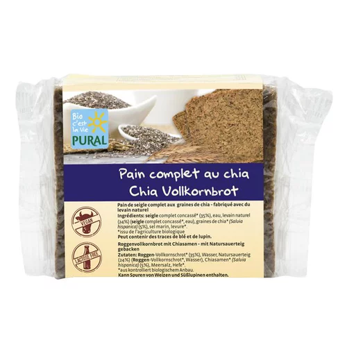 Jardin & maison:Pain complet aux graines de chia en sachet transparent de 375 g