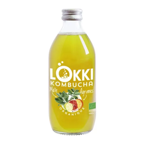 Style jardin：Infusion Kombucha maté aux agrumes bio Lokki – 33 cl