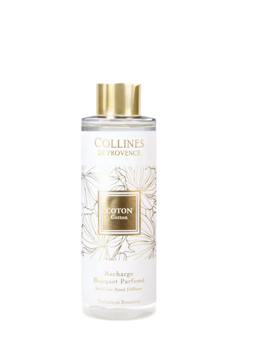 Pour donner du style à l’extérieur:Recharge pour bouquet parfumé blanc Collines de Provence Fleurs & Écorces Coton - 200 ml