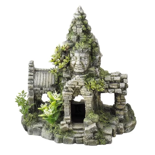 Les indispensables du jardin:Décor aquarium angkor wat coloris gris en résine de polyester- 240 x 167 x 245 cm