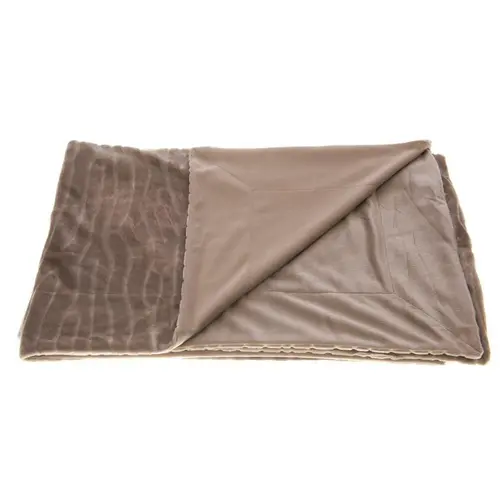 Simple au jardin：Plaid taupe en polyester Lou - 130 x 170 cm