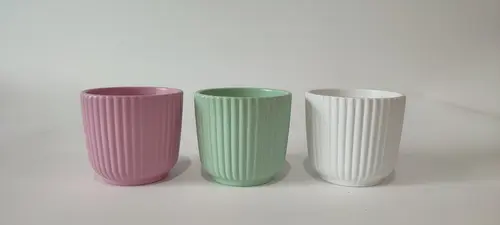 Pour un extérieur bien organisé：Cache-pot baby veludo coloris multicolore - Ø 7 cm x 6,5 cm