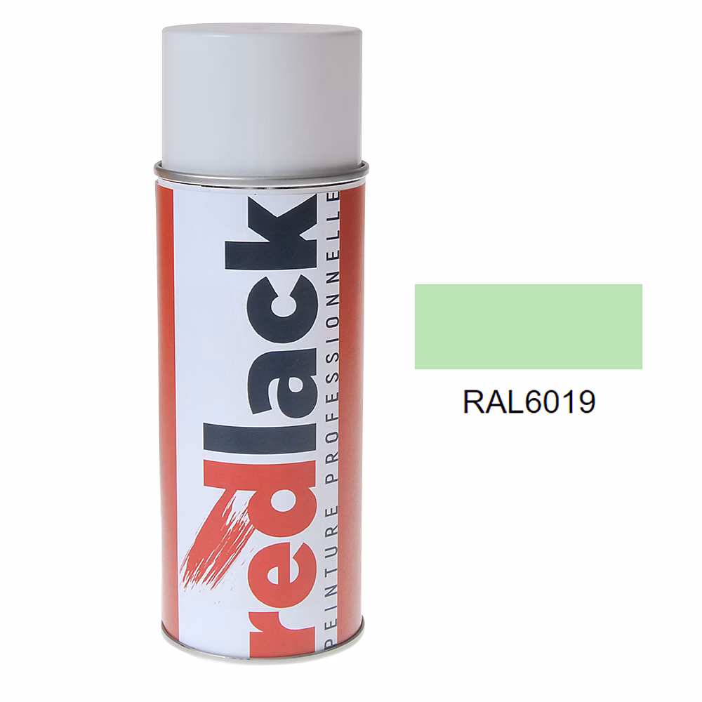 Bombe de peinture Aérosol – spray | 400ml | RAL 6019 Vert blanc | Satiné | multisupport | Redlack | RAL6019
