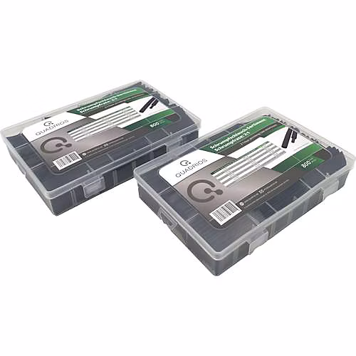Assortiment de gaines thermorétractables Quadrios 1600 pcs 2:1 noir – PE
