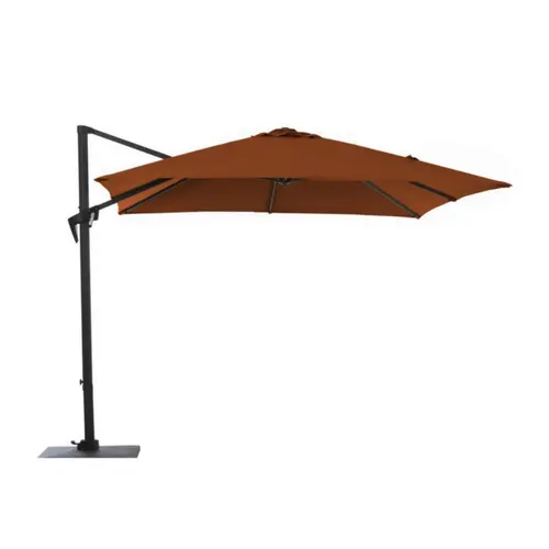 Nature jardin:Parasol déporté rectangulaire en aluminium coloris gris - 300 x 400 cm