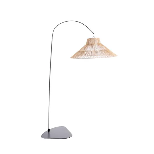Pour vos extérieurs：Lampadaire coloris marron en fibres naturelles et métal Niza