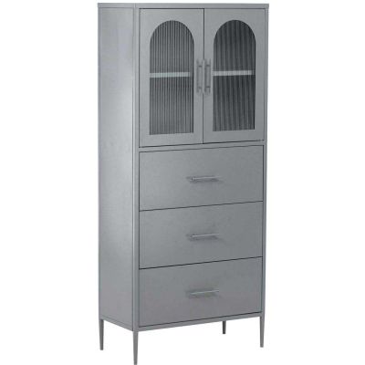 Buffet en acier 70 x 35 x 160 cm La Paz (Gris clair)