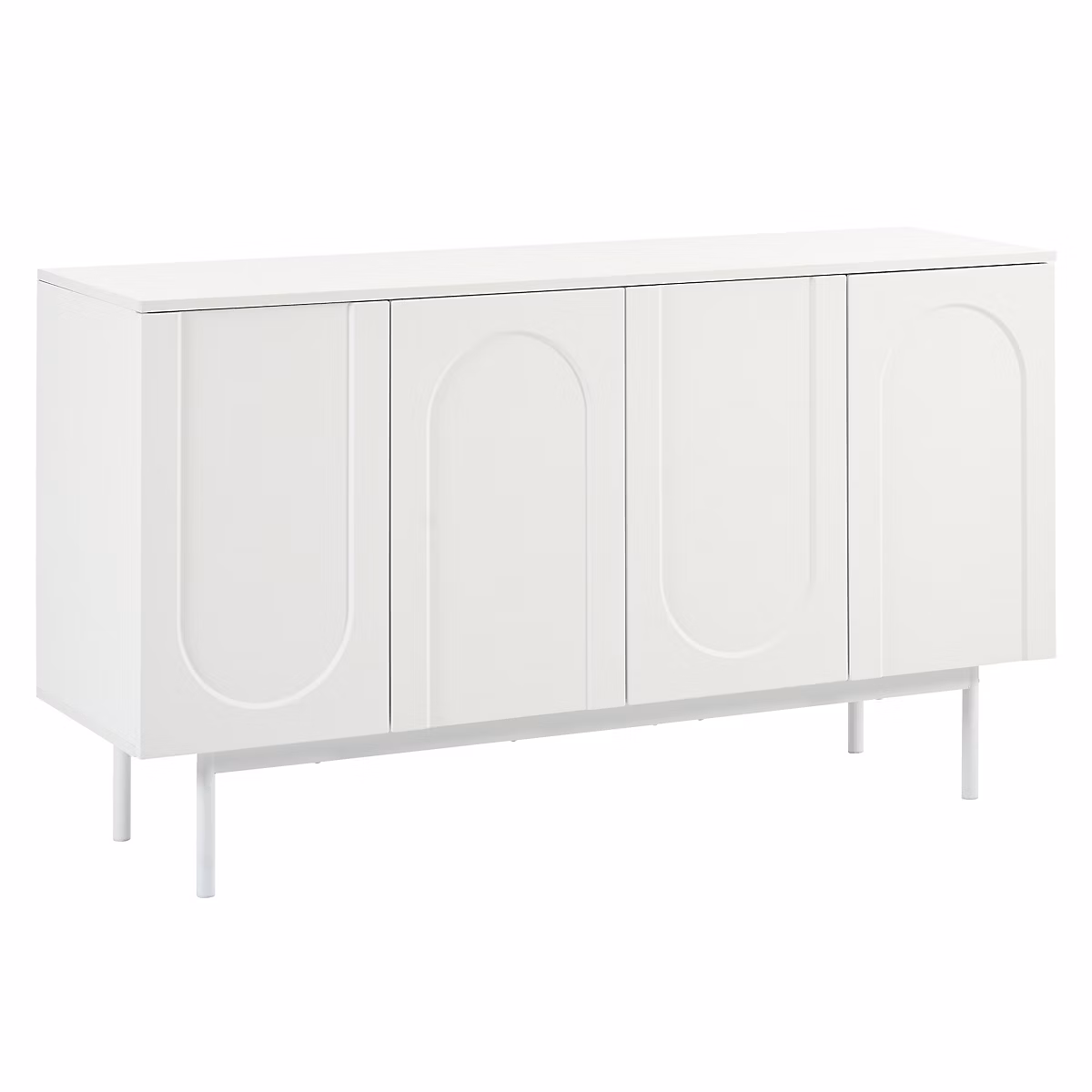 Buffet moderne blanc motif en arc 4 portes – Réf. NYRVIEVQN7647244013