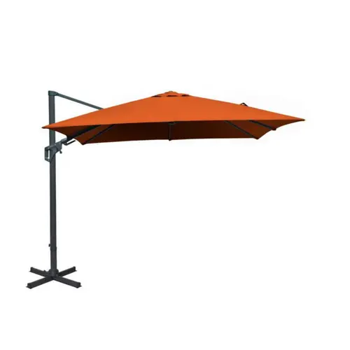 Sélection pour le jardin:Parasol déporté carré en aluminium coloris brique - 300 x 300 cm