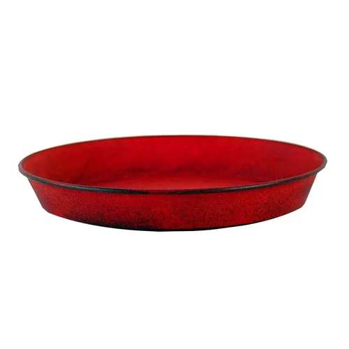 Bien dehors:Soucoupe pot Reb en acier rouge mat Ø 26,5 x H 3,5 cm