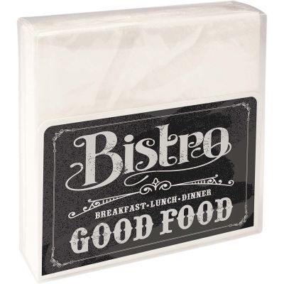 Porte-serviettes en métal avec motif imprimé (Bistrot)