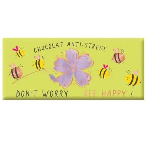 Qualité extérieur:Mini tablette chocolat lait « Chocolat Anti-Stress » Art Grafik - 30 g