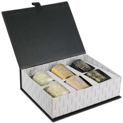 Coffret 6 bougies à la vanille "A wonderful life" (Noir)