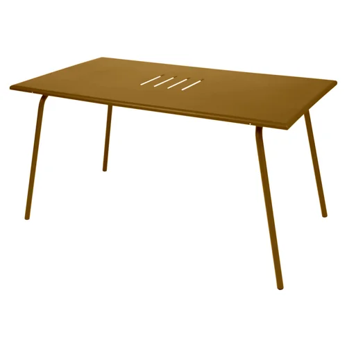 Conçu pour le jardin:Table Monceau coloris marron en acier Fermob - 146 x 80 cm
