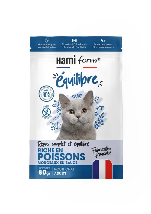 Vie dehors:Alimentation complète pour chat poisson HamiForm Équilibre - pochon de 80 g