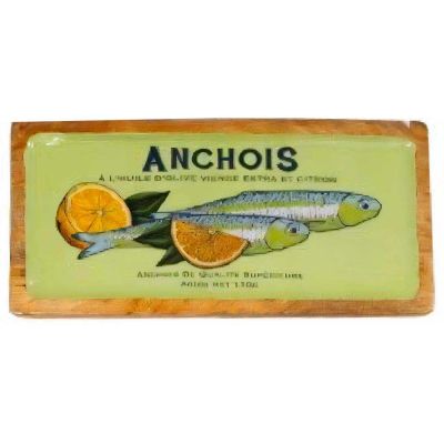 Plateau en manguier et émail Poisson Vintage (Jaune - anchois)