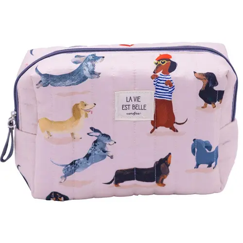 Style extérieur:Grande trousse matelassée Cartesdart Teckels - 24 x 17 cm