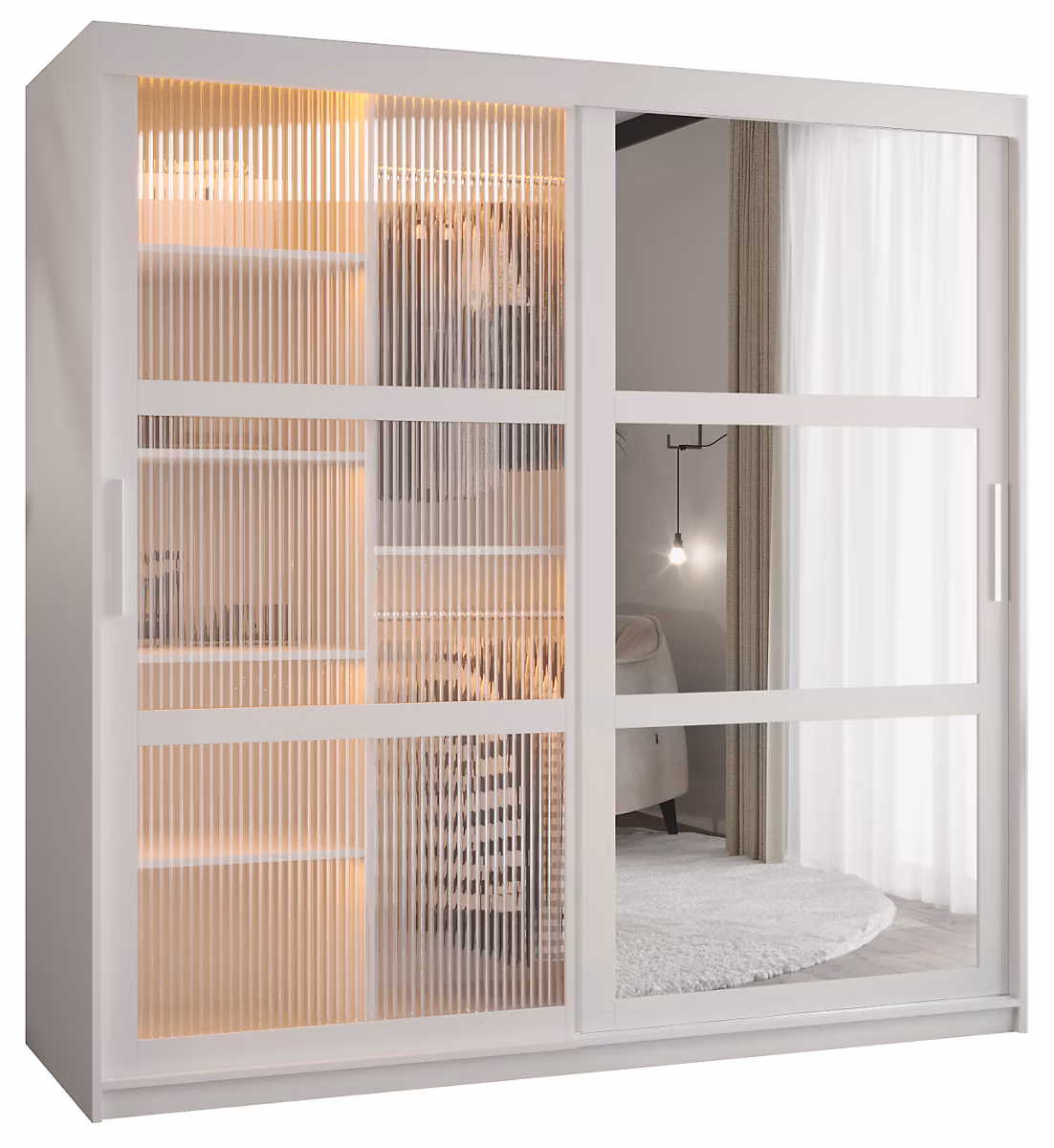 Armoire FLUTES 2 a portes coulissantes H. 200 x L. 180 x P. 62 2 portes – Réf. RZUHGTWCK9717903912