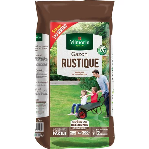 Pour vos moments en extérieur:Graines de gazon à semer rustique vert Vilmorin - 5 kg