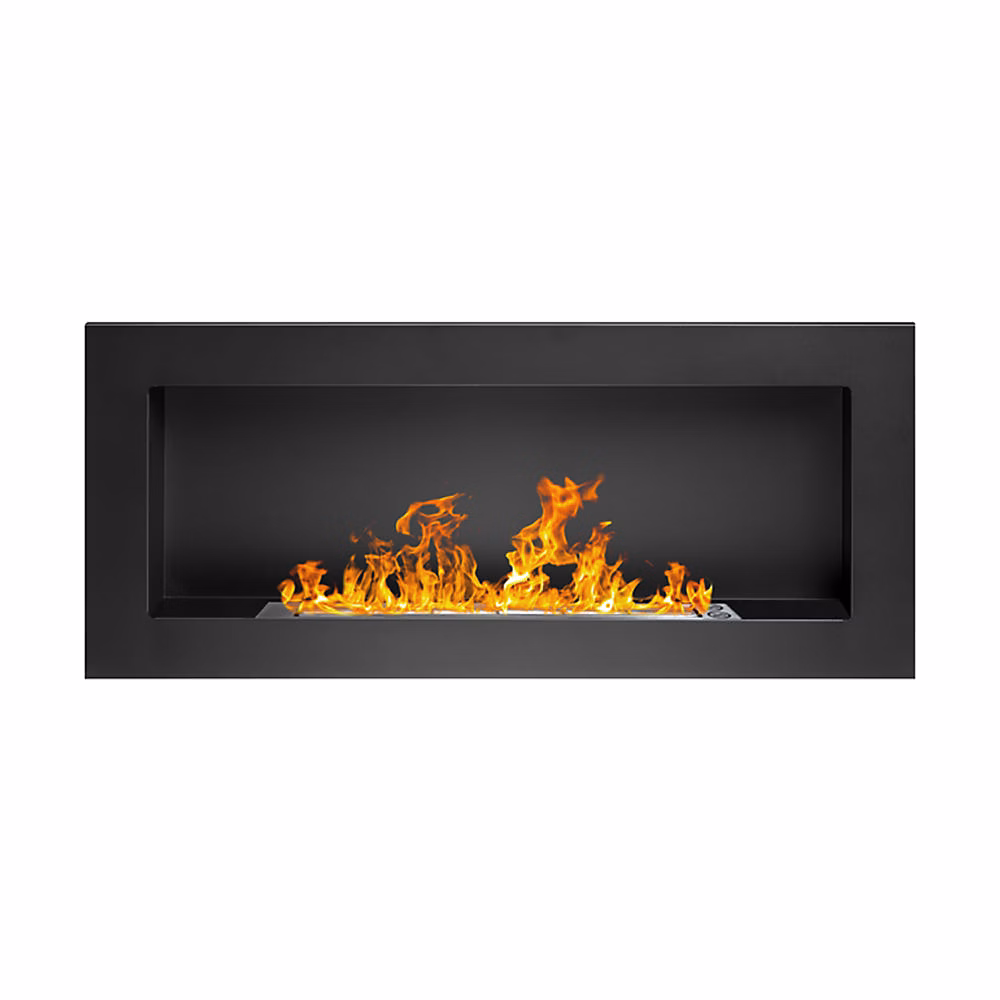 Cheminée À Bioéthanol Lucca Black – Murale Ou Encastrable, L 90Xp 12Xh 40