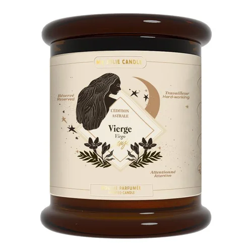Jardin extérieur:Bougie parfumée Ambre ylang cuir blanc My jolie Candle Astrale vierge - 300 g
