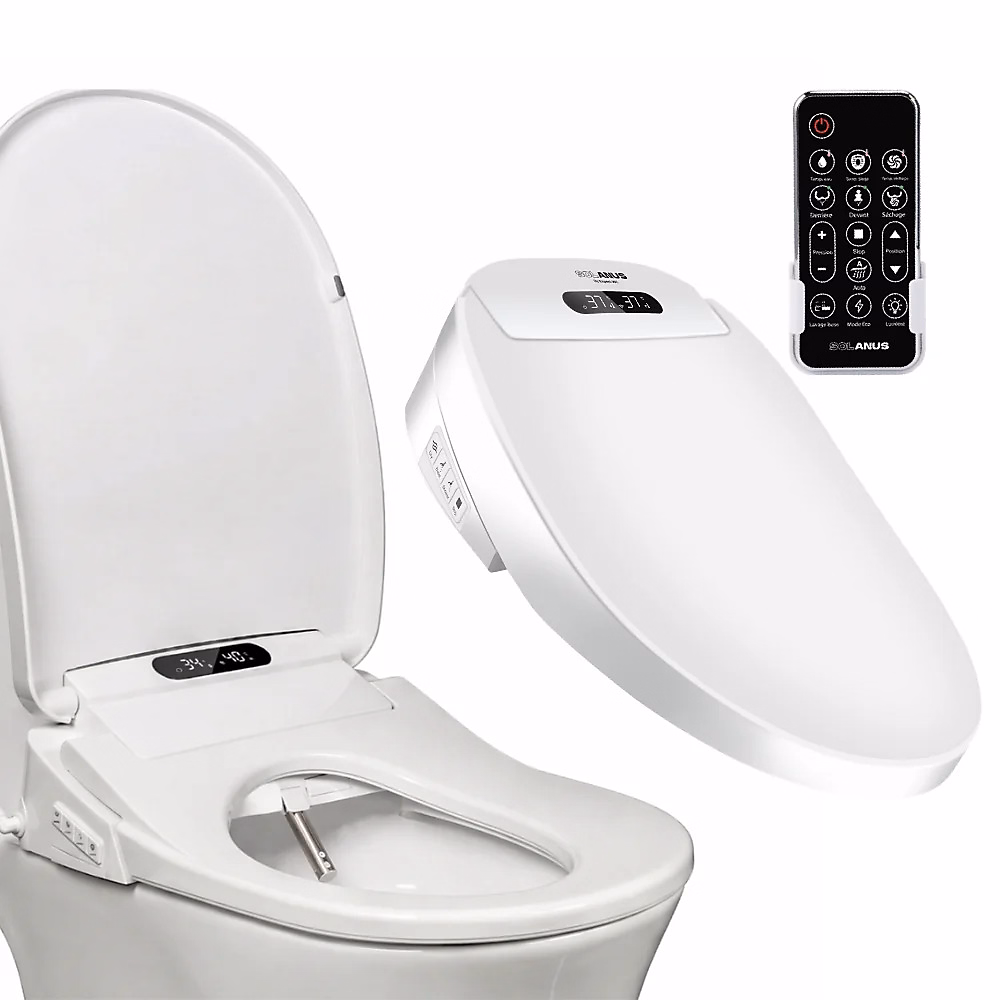 Abattant WC Japonais électrique premium – Séchage intégré, Eau et siège chauffant, Hygiène toilettes Japonaises (Forme U)