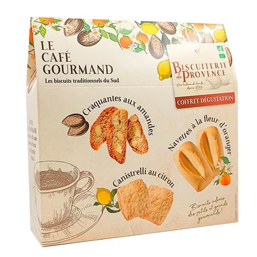 Pratique pour l’extérieur:Coffret de biscuits traditionnels du sud Biscuiterie de Provence - 210 g