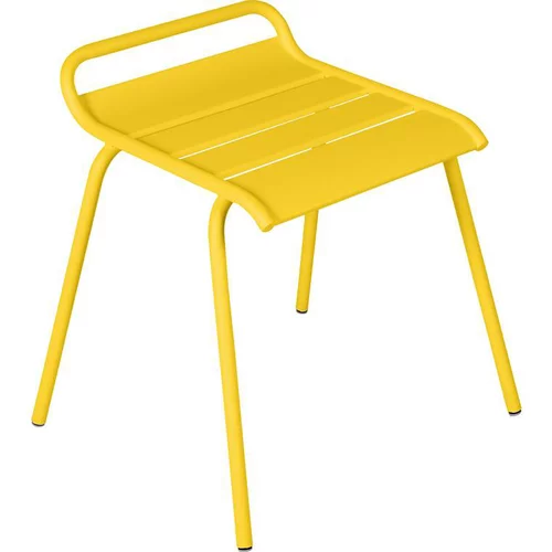 Pour transformer votre jardin:Tabouret coloris jaune miel en acier Fermob Monceau