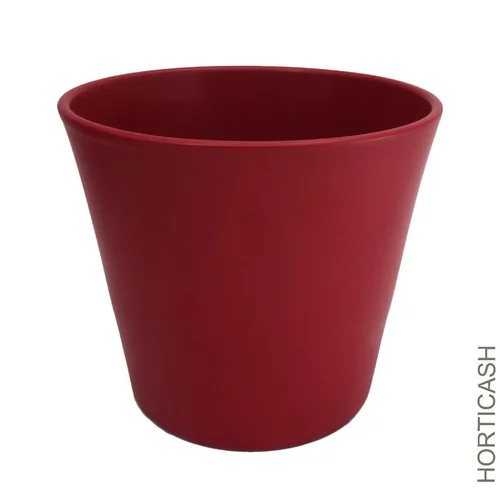 Une solution pratique pour l’extérieur：Cache-pot en céramique Fresh coloris rouge mat - Ø 16 x H 15 cm