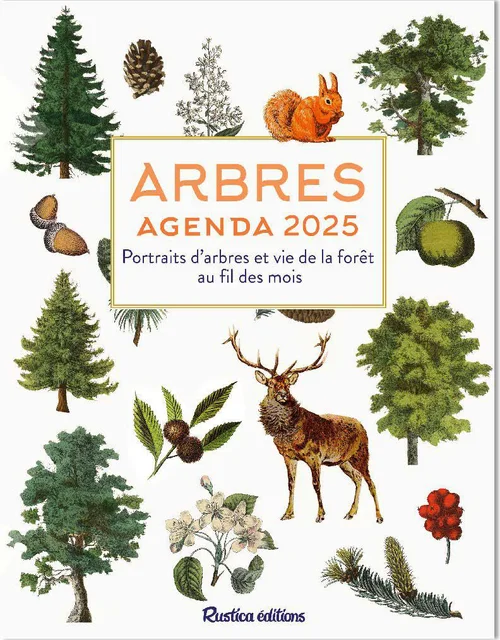 Malin extérieur:Agenda "Arbres 2025, Portraits d’arbres et vie de la forêt au fil des mois" aux Éditions Rustica
