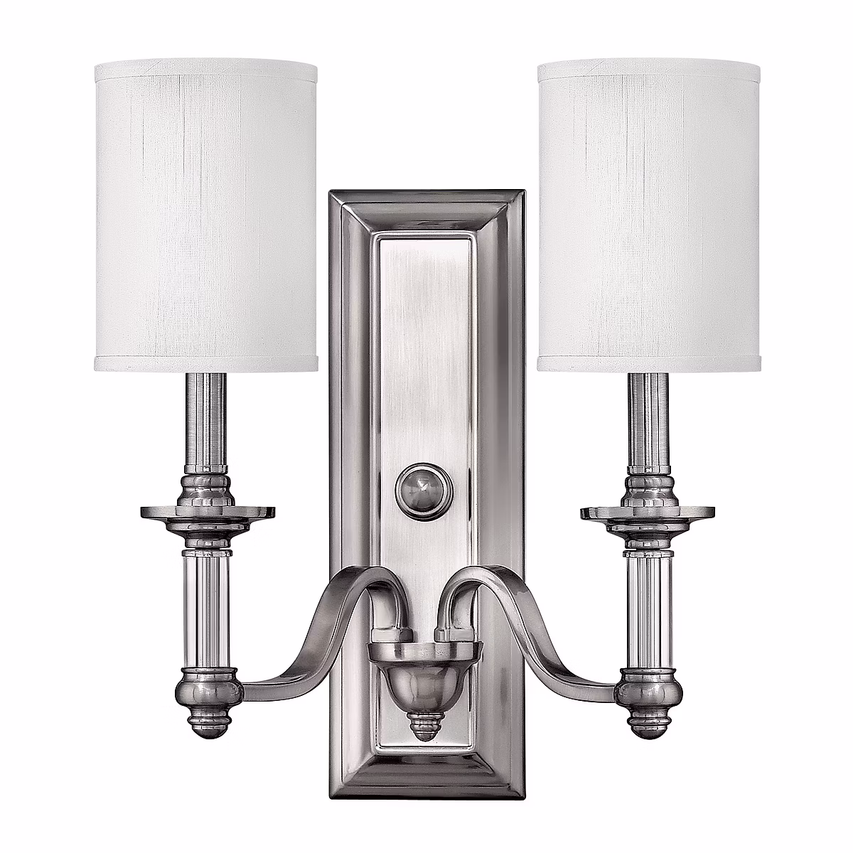 Elstead Sussex | Applique murale d'intérieur à 2 ampoules – nickel brossé – E14