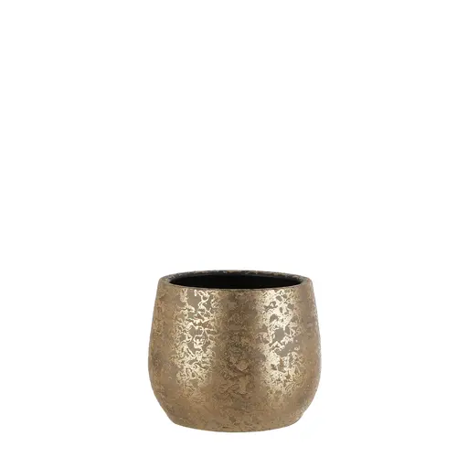 Pour vos projets:Pot rond coloris or Clemente - Ø 25,5 x H 20 cm