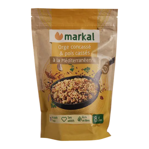 Plaisir au jardin:Mix à la méditerranéenne orge concassé et pois cassés bio Markal - 350 g