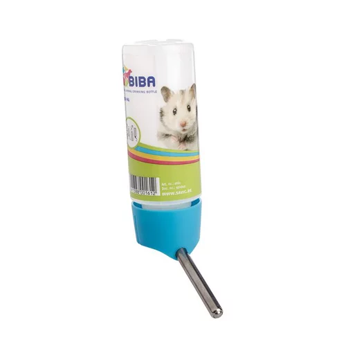 Une touche extérieure:Biberon pour le rongeur coloris bleu en plastique Biba Savic – 250 ml