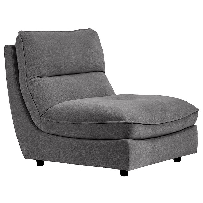 Chauffeuse pour canapé modulable en tissu doux gris foncé – CHARLES